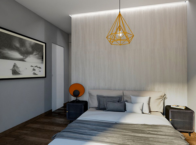 Camera da letto appartamento, architetto online StudioExnovo Roma