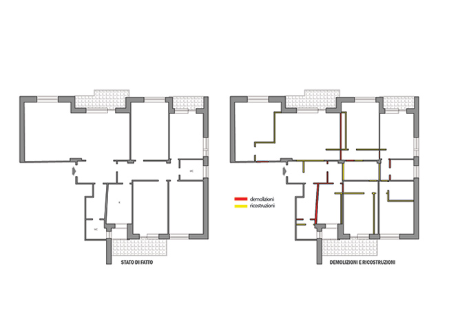 Planimetria, appartamento diviso dall'architetto online StudioExnovo Roma